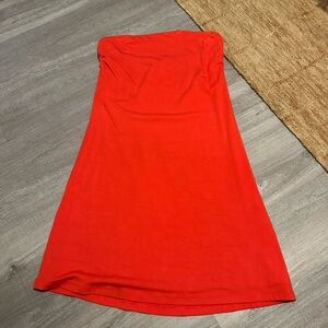 Aritzia Red Strapless Dress